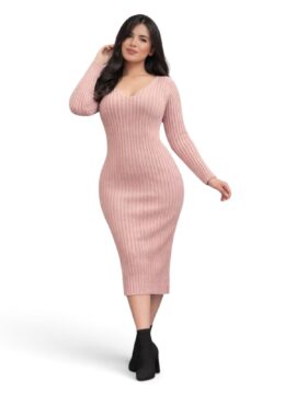 VN-H08587 vestido En Hilo Cuello En V