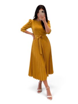VN-90078 Vestido Plisado Scuba Crepe