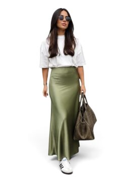 FI-V70621 Falda Satinada Maxi