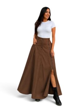 FN-V34207 Falda Dril Cremallera Con Bolsillos Laterales