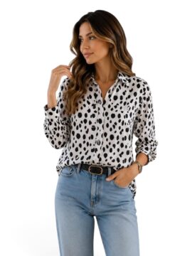 BI-TY-117 Camisa Formal Manchas Leopardo