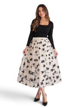 FI-T75031 Falda En Tull Mariposas