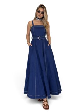 VI-WY-1078 Vestido Tipo Princesa Con Tiras, Cremallera Trasera Y Correa