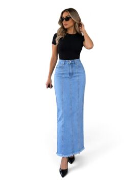 FN-J13081 Falda Nesgas Denim Rigido